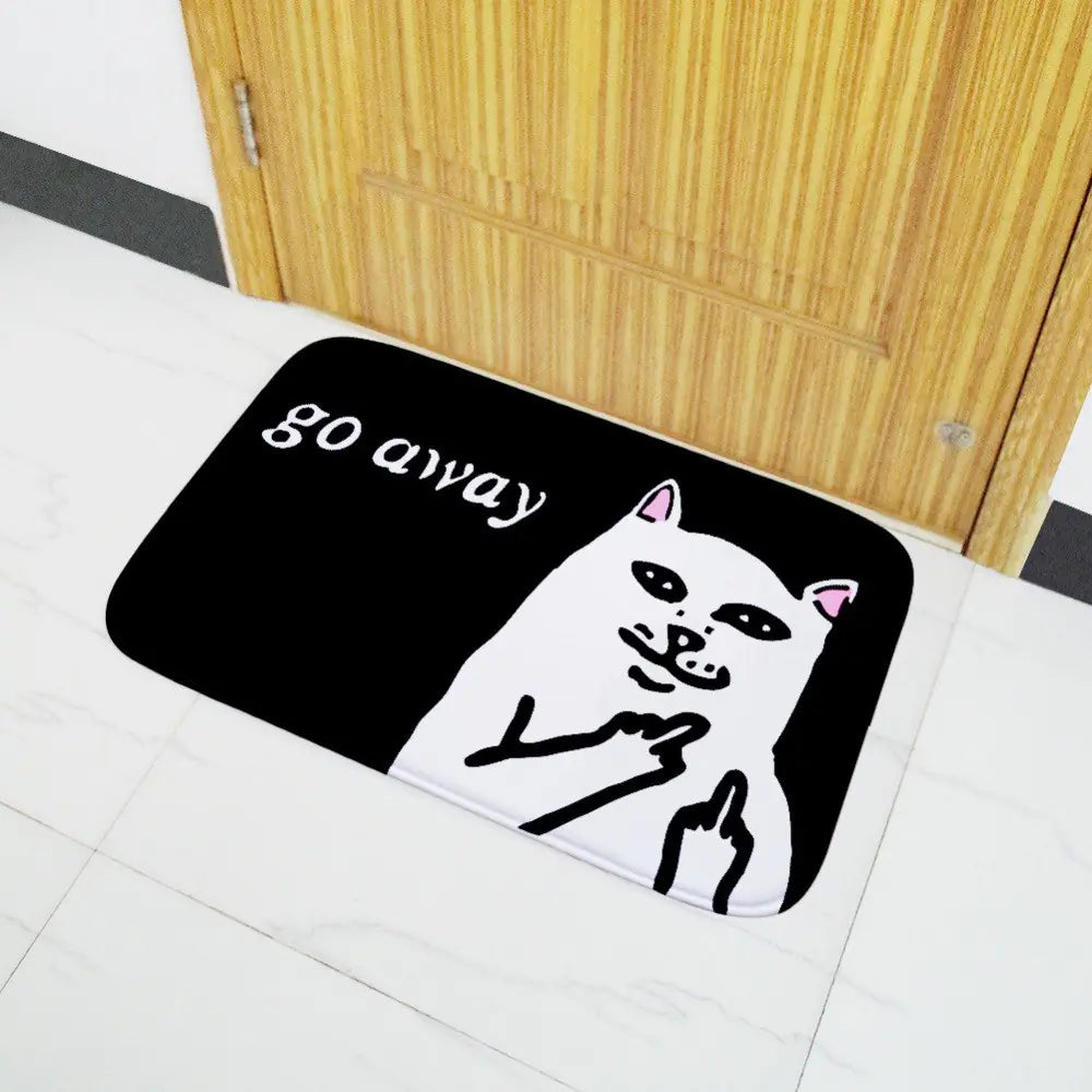 Middle Finger Cat Mat — funny anti-slip mat for cat lovers
