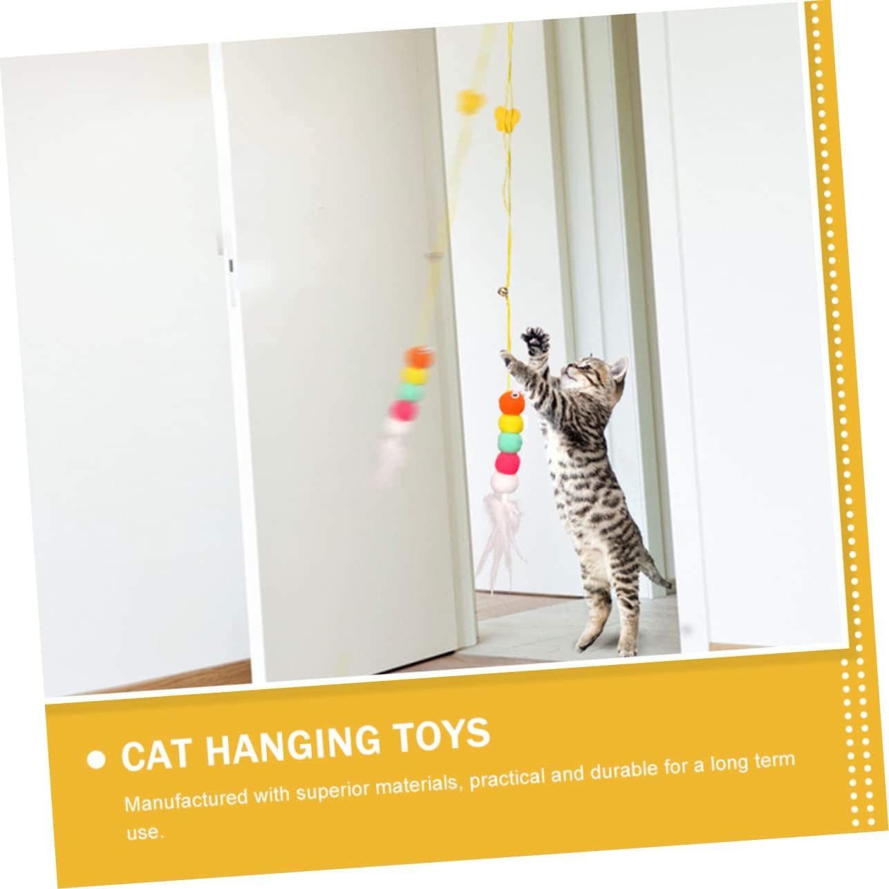 Feather Bell Cat Teaser Toy — soft fabric teaser with bell for playful cats
