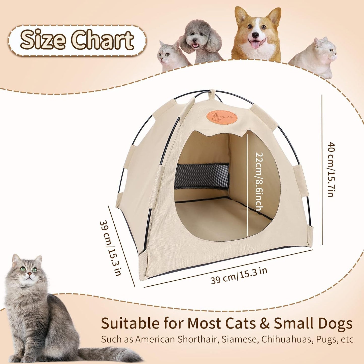 Mesh Pet Tent — foldable breathable tent for small pets