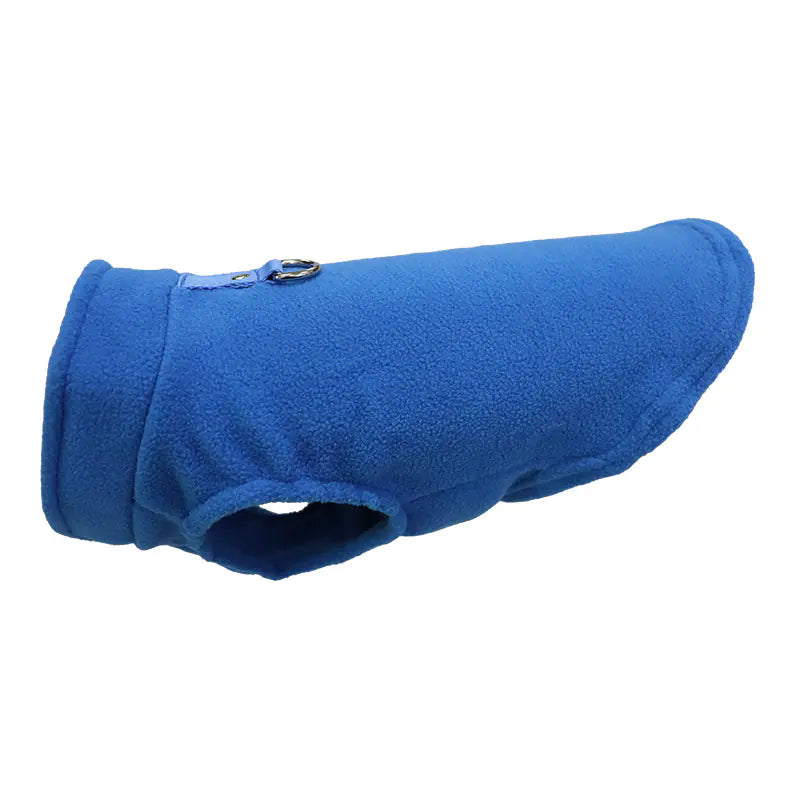 Fleece Dog Clothes — thick warm design with strap fit