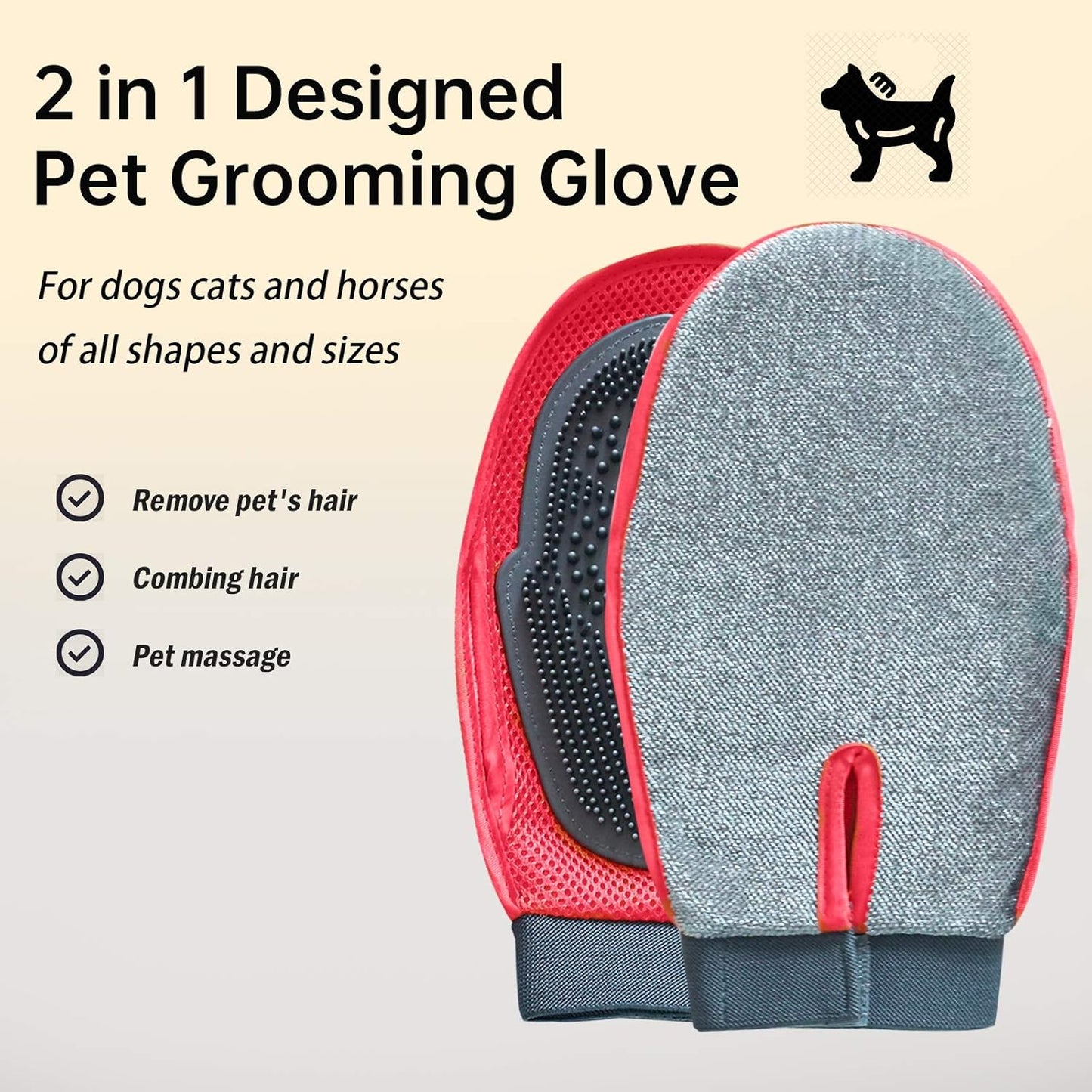 Dog Bath Glove — two-sided grooming glove for dogs