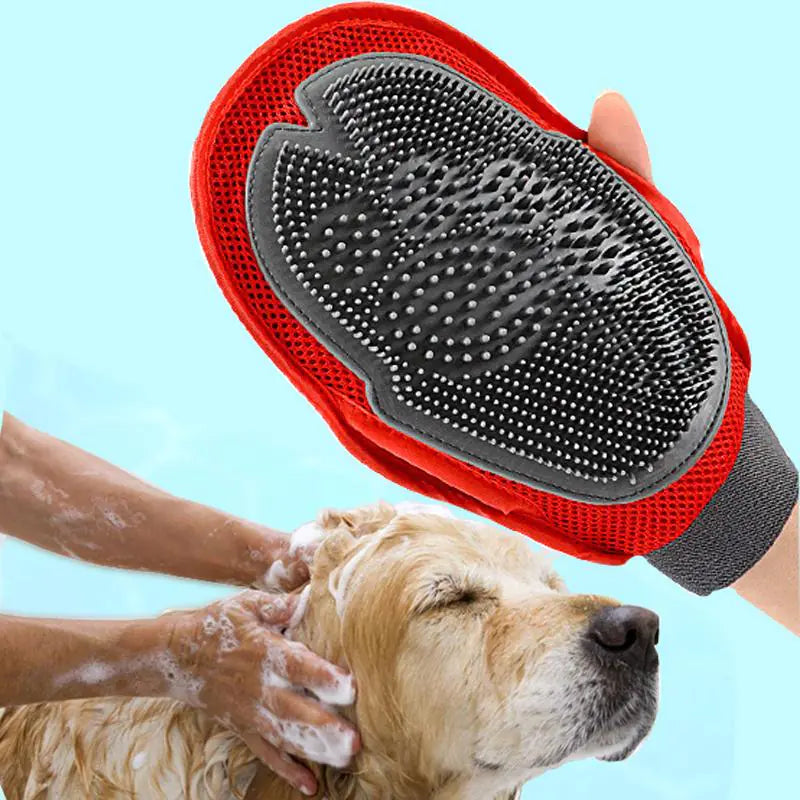 Dog Bath Glove — two-sided grooming glove for dogs