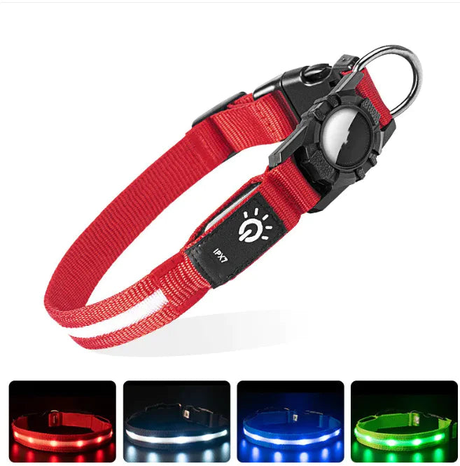 Luminous Collar — glow-in-the-dark collar with AirTag mount