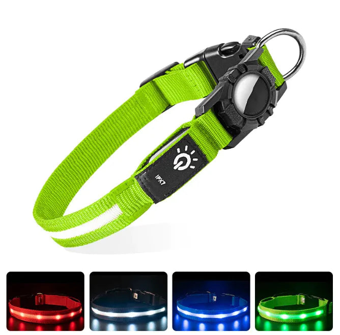 Luminous Collar — glow-in-the-dark collar with AirTag mount