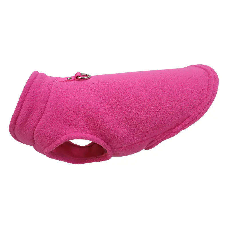 Fleece Dog Clothes — thick warm design with strap fit