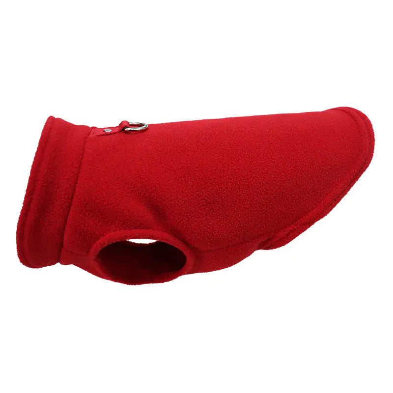 Fleece Dog Clothes — thick warm design with strap fit