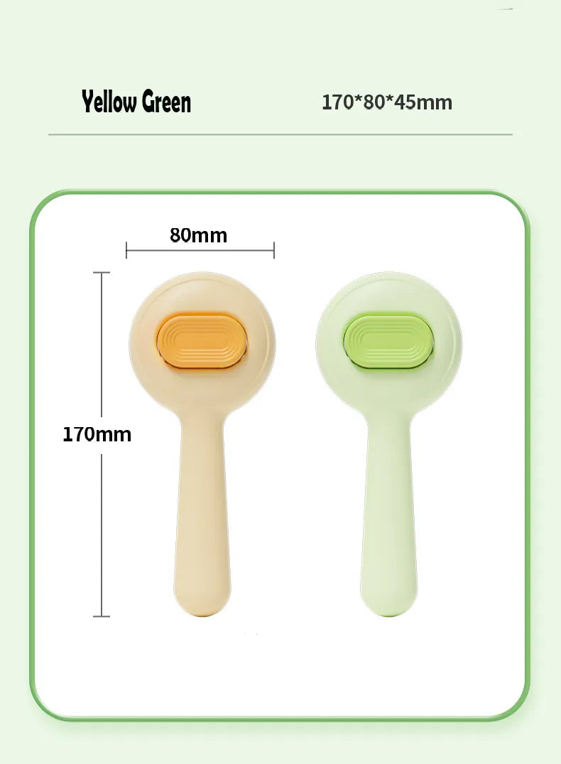 Grooming Brush — dual-function pet brush with non-slip grip