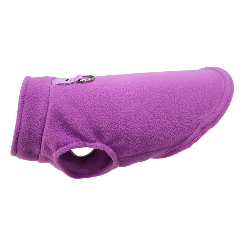 Fleece Dog Clothes — thick warm design with strap fit