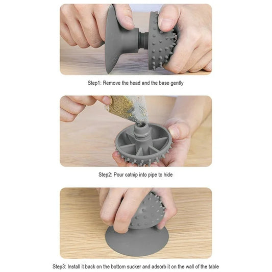 Suction grooming brush — self-massage and shedding brush for cats