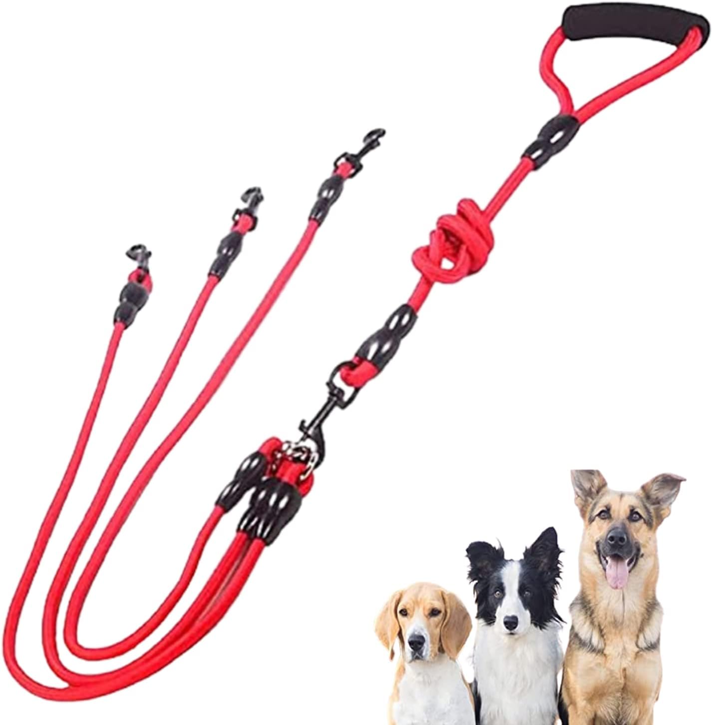3-Dog Leash — tangle-free triple leash for multiple dogs