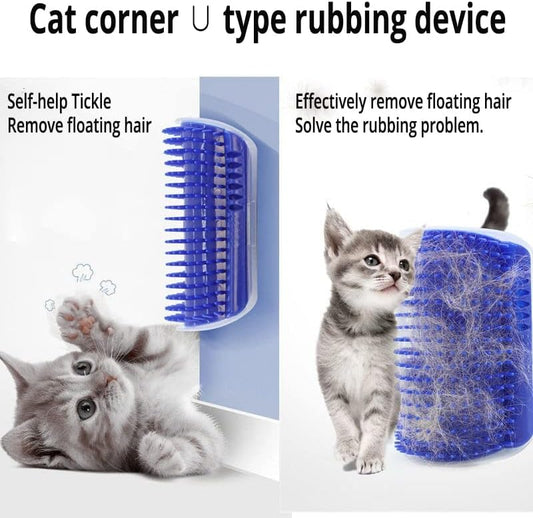 Corner Cat Brush — self-massage and scratch board for cats