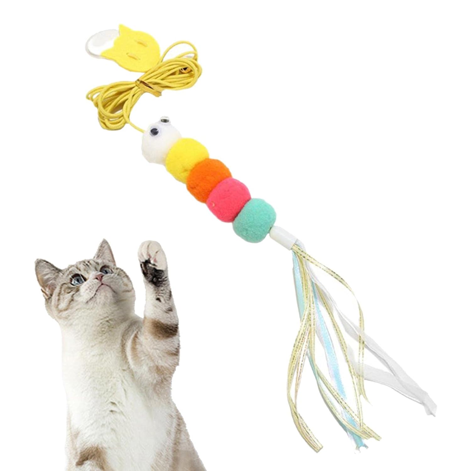 Feather Bell Cat Teaser Toy — soft fabric teaser with bell for playful cats