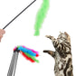 Turkey feather teaser wand — fun play wand for cats with bell