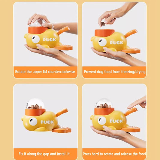 Duck Feeder Toy — interactive slow feeder in duck shape for pets