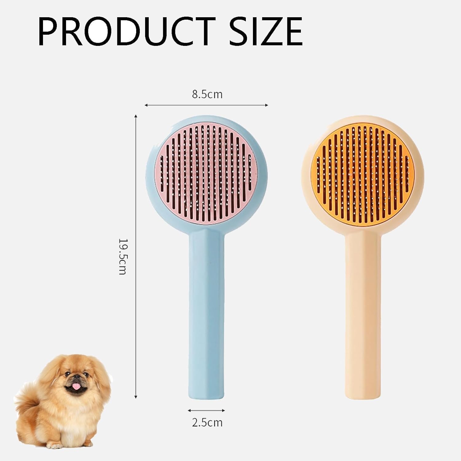 Grooming Brush — dual-function pet brush with non-slip grip