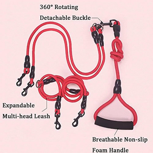 3-Dog Leash — tangle-free triple leash for multiple dogs