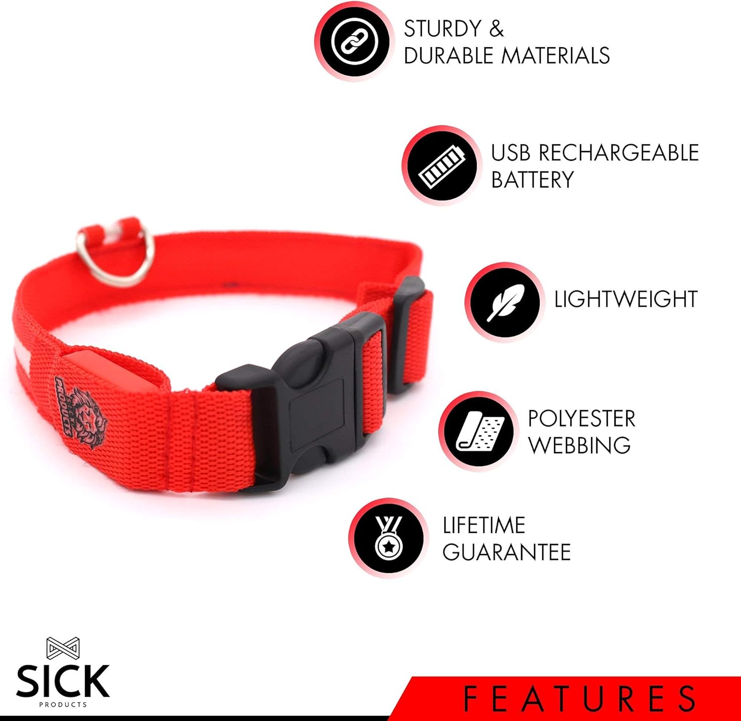 LED Dog Collar — rechargeable glowing collar for dogs