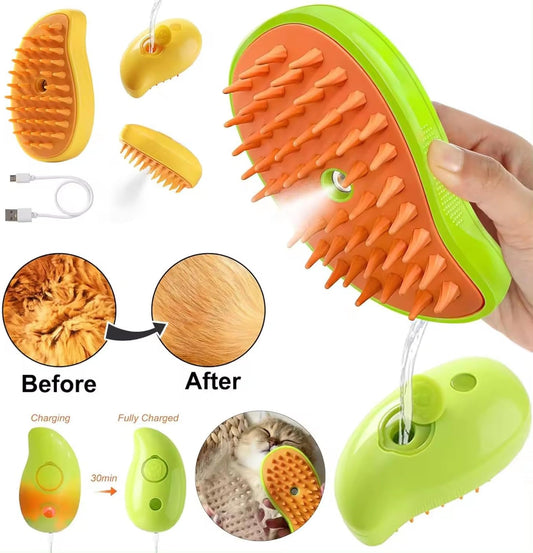 Purr Steam Groomer — gentle heated brush for cats and dogs