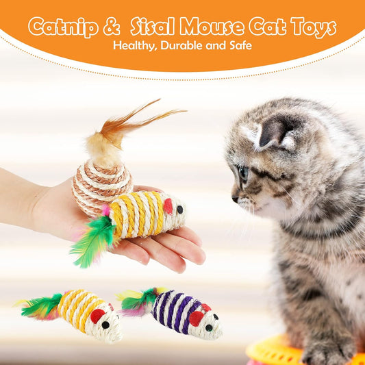 Color feather ball toy — colorful indoor ball for cat fun