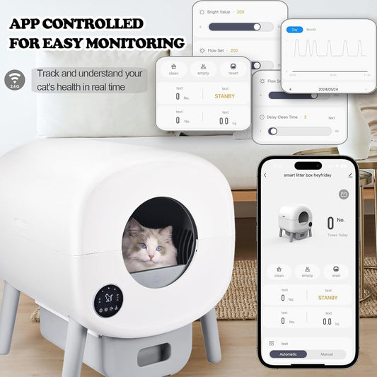 Self-cleaning litter box — smart odor-control solution for cats