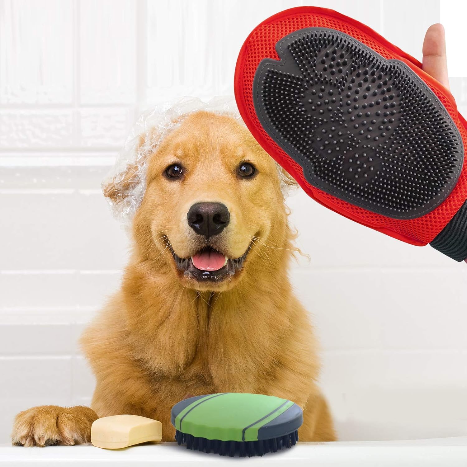 Dog Bath Glove — two-sided grooming glove for dogs