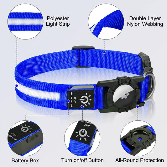 Luminous Collar — glow-in-the-dark collar with AirTag mount