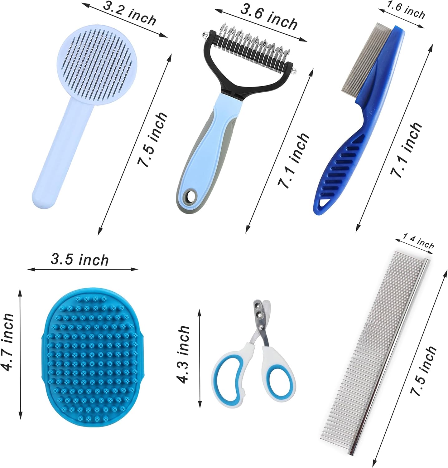 Qubccum Grooming Kit — 7 tools for pet care and grooming at home