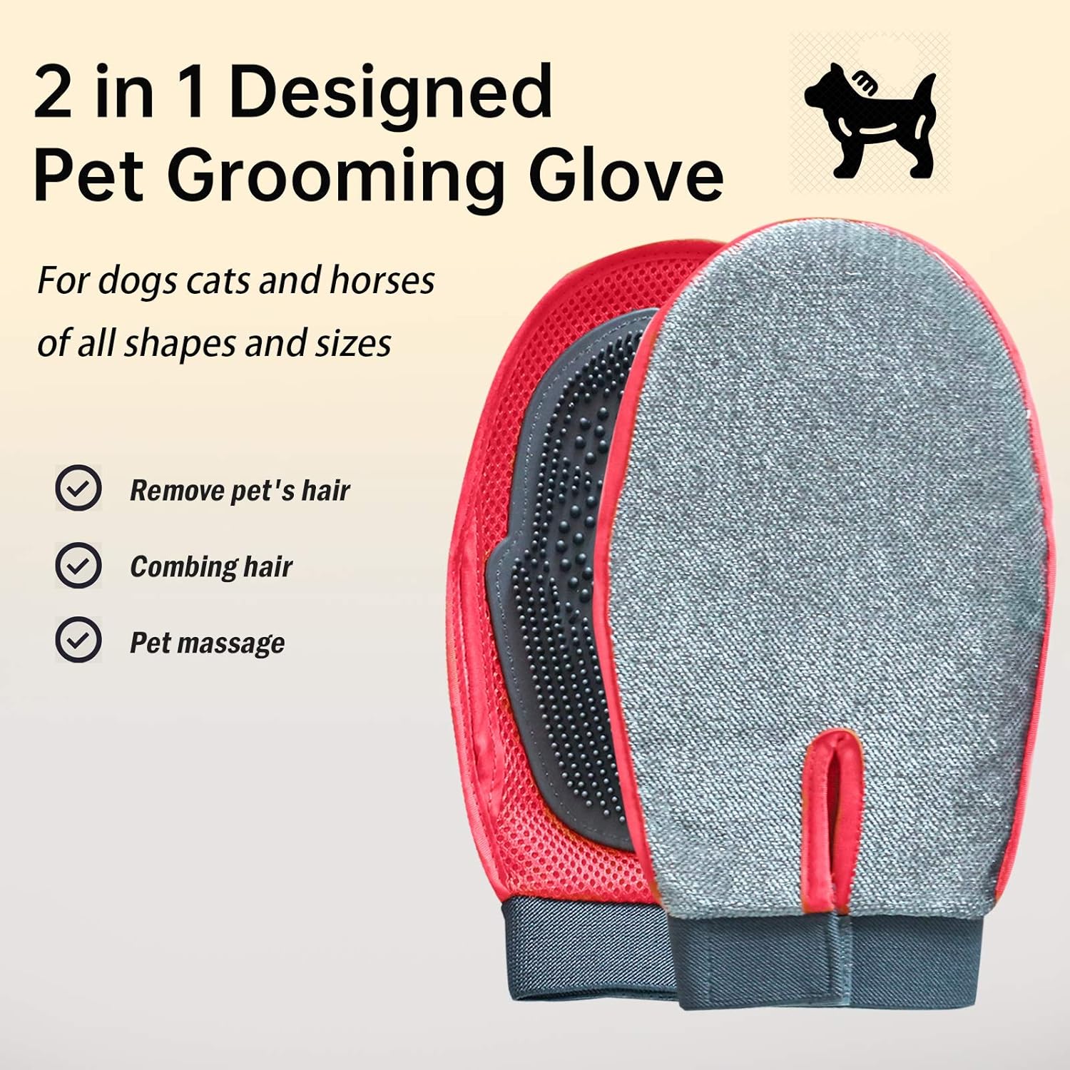 Dog Bath Glove — two-sided grooming glove for dogs