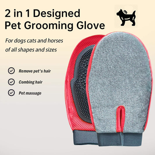 Dog Bath Glove — two-sided grooming glove for dogs