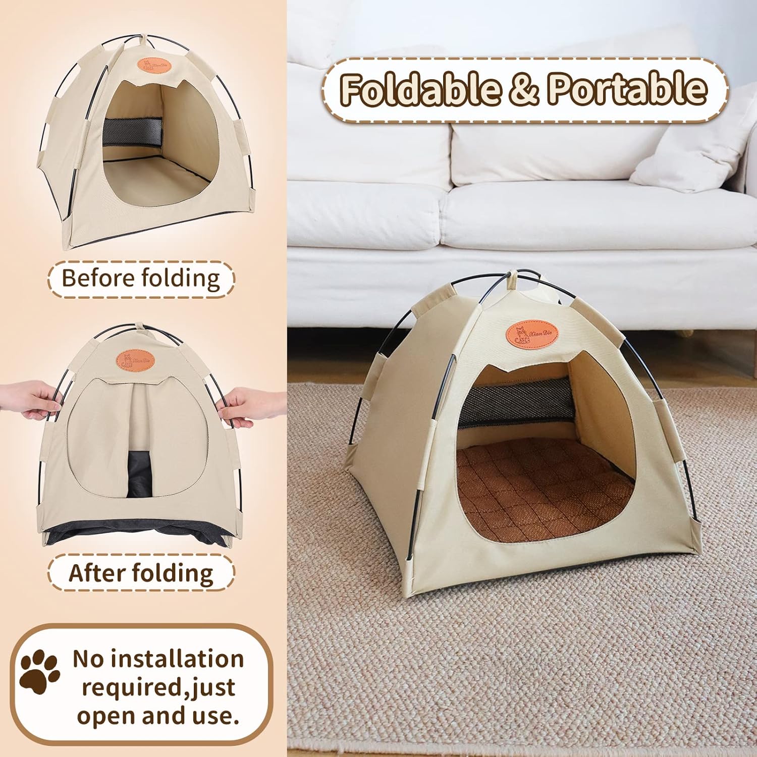 Mesh Pet Tent — foldable breathable tent for small pets