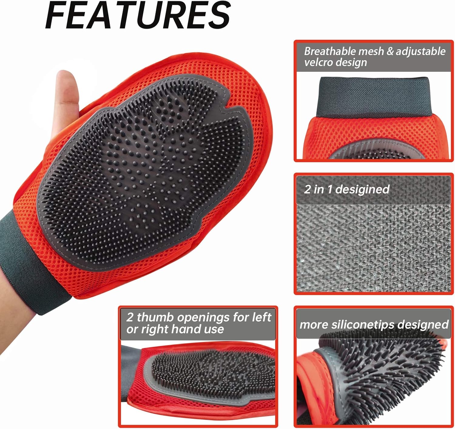 Dog Bath Glove — two-sided grooming glove for dogs