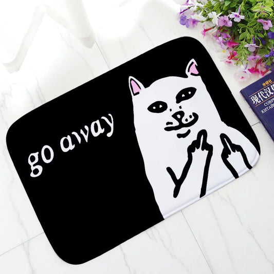 Middle Finger Cat Mat — funny anti-slip mat for cat lovers