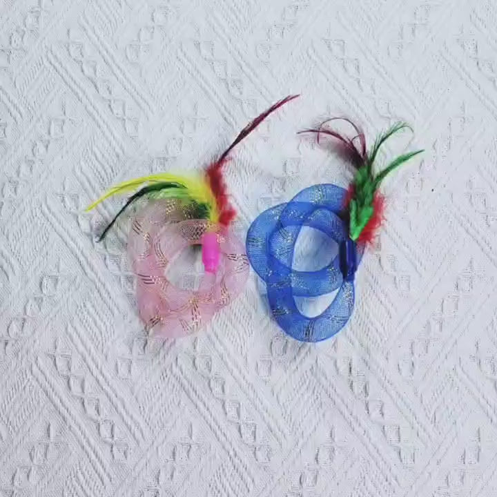 Spring Feather Toy — bouncy feather spring toy for playful cats