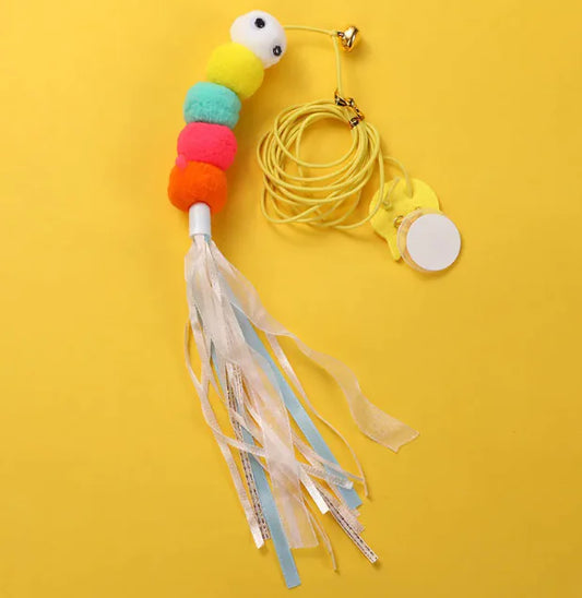 Feather Bell Cat Teaser Toy — soft fabric teaser with bell for playful cats