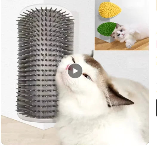 Corner Cat Brush — self-massage and scratch board for cats