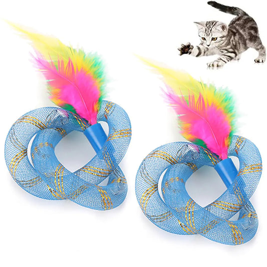Spring Feather Toy — bouncy feather spring toy for playful cats
